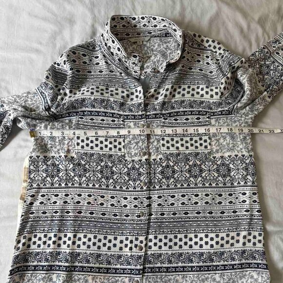 Vicente Tunic Shirt Womens Colorful Floral Print Top Long Sleeve Button Up S-z M - Picture 12 of 13